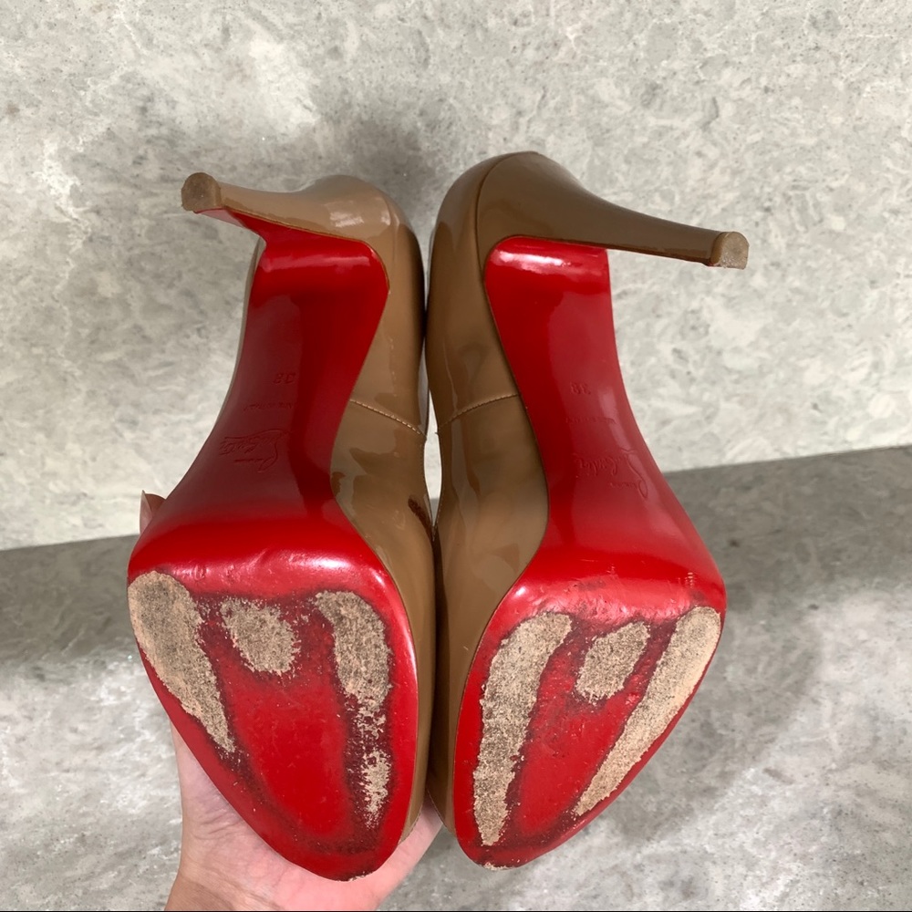 Christian Louboutin Nude Peep Toe Heels - Picture 10 of 10